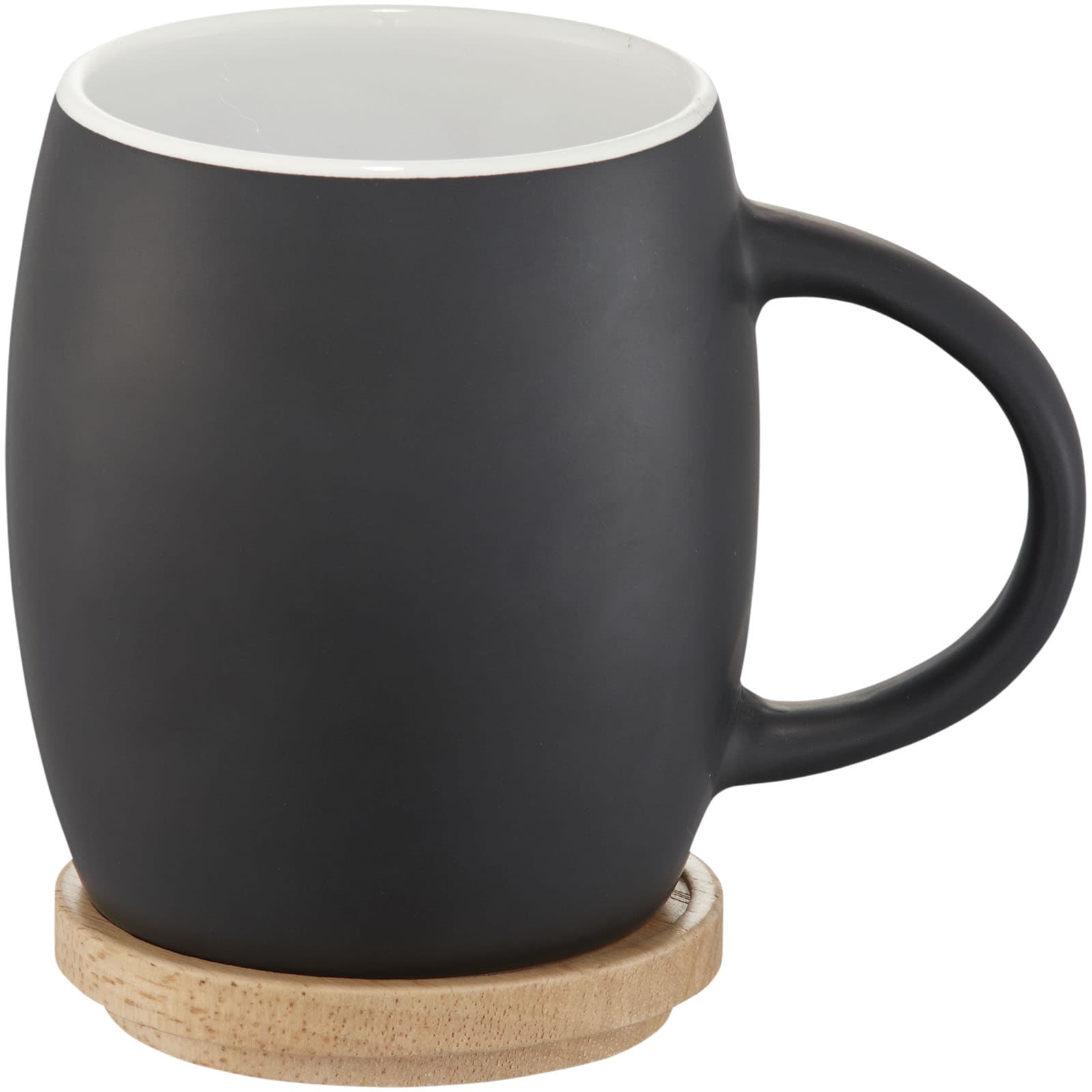 Cană ceramică Hearth 400 ml cu suport din lemn