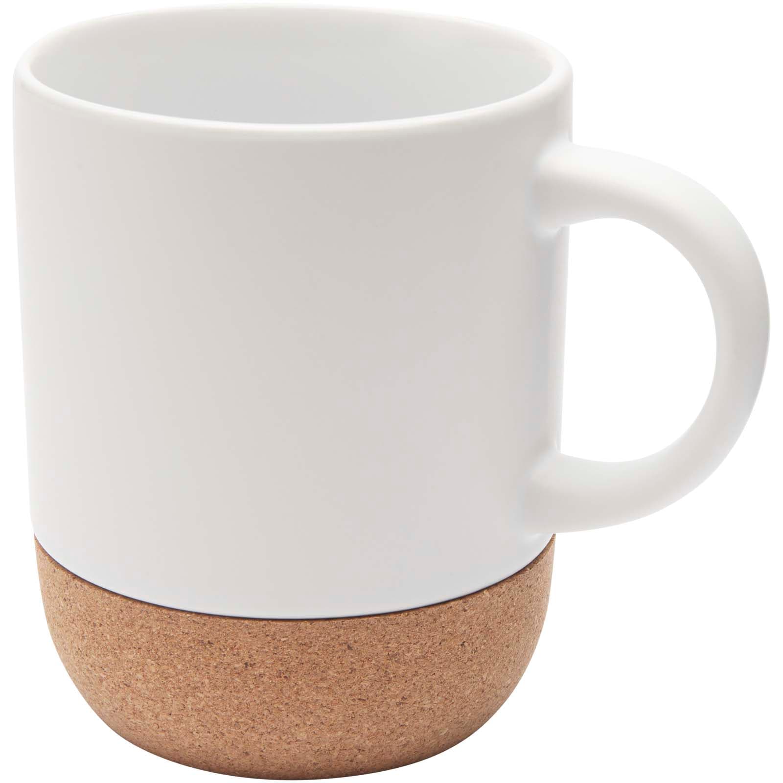 Cană din ceramică Billie pentru sublimare, cu detalii din plută, 300 ml
