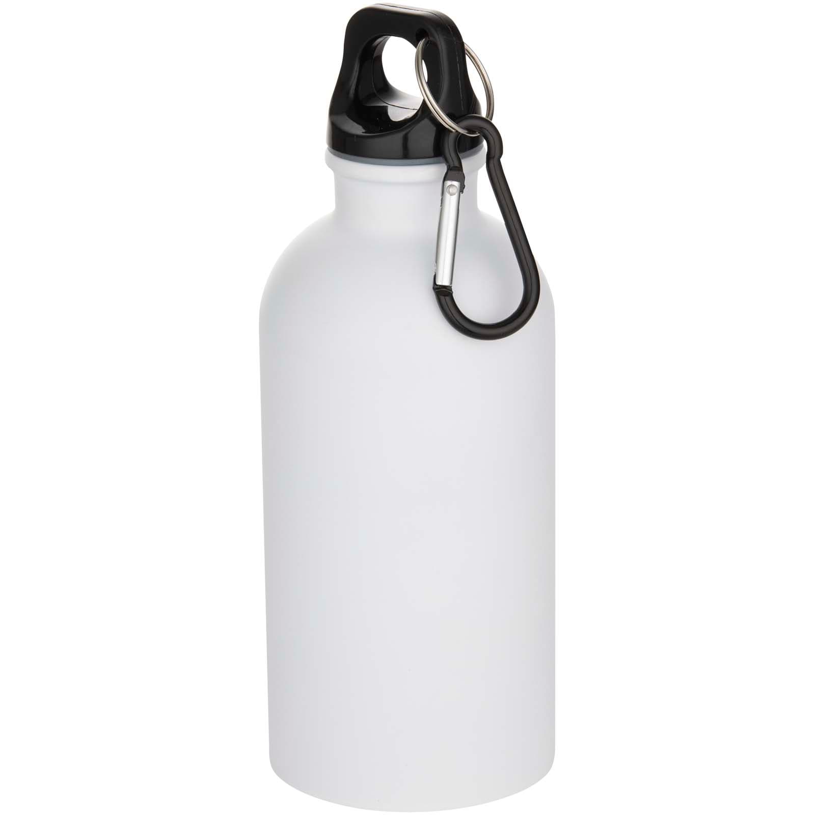 Sticlă de apă Oregon 400 ml mată din oțel inoxidabil reciclat RCS cu perete simplu și carabină