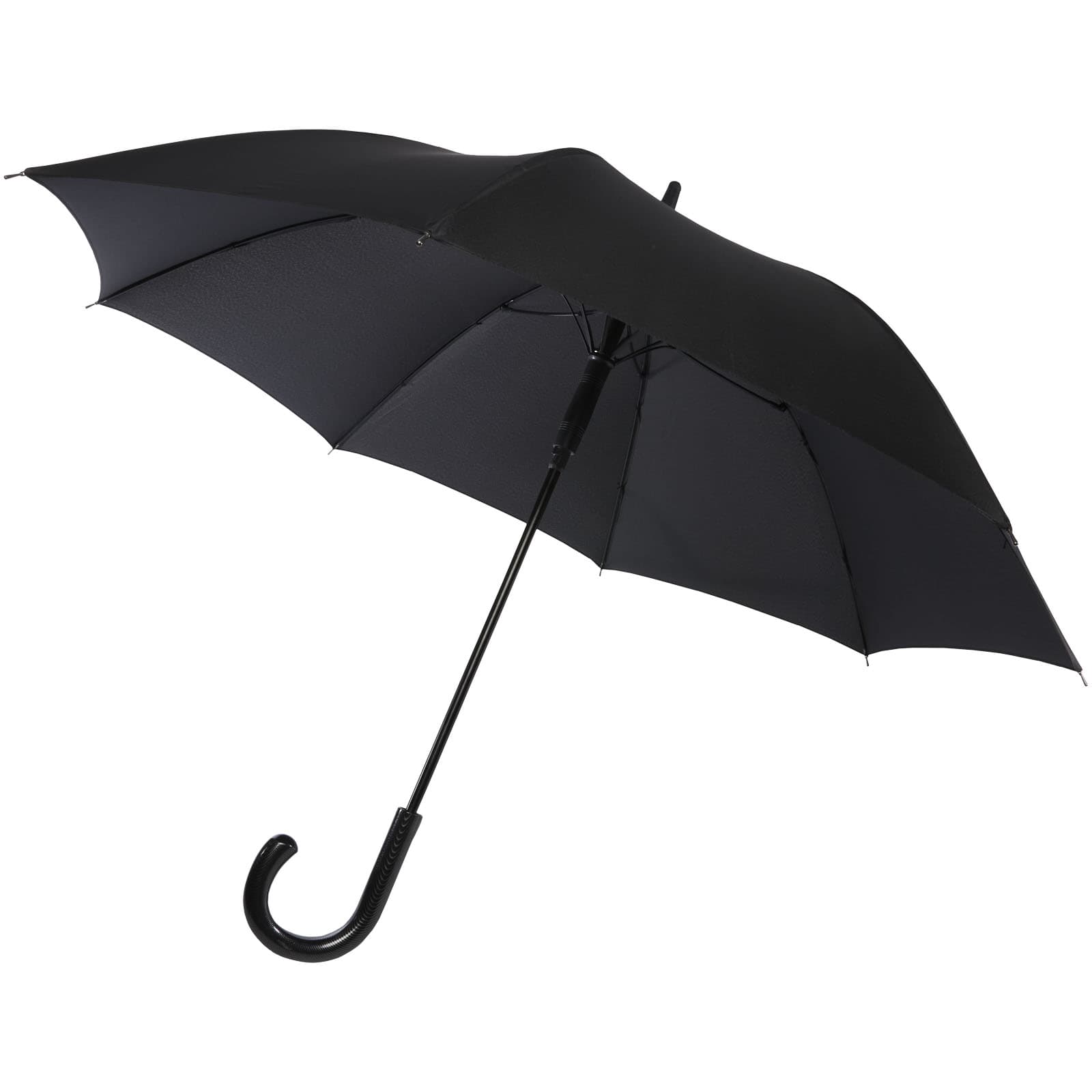 Umbrelă cu deschidere automată Fontana 23" cu aspect carbon și mâner curbat