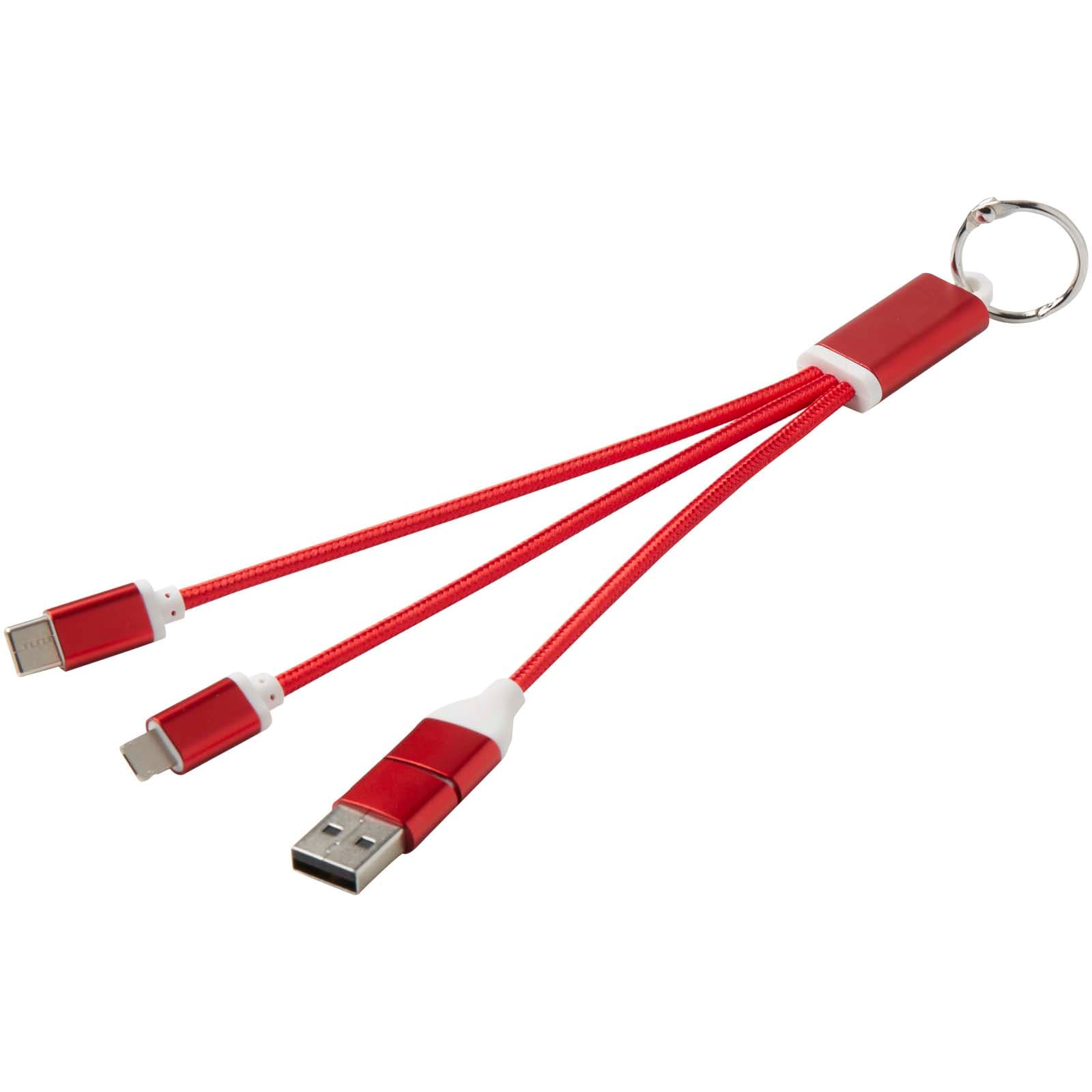 Cablu de încărcare 4-în-1 din aluminiu reciclat Metal cu breloc