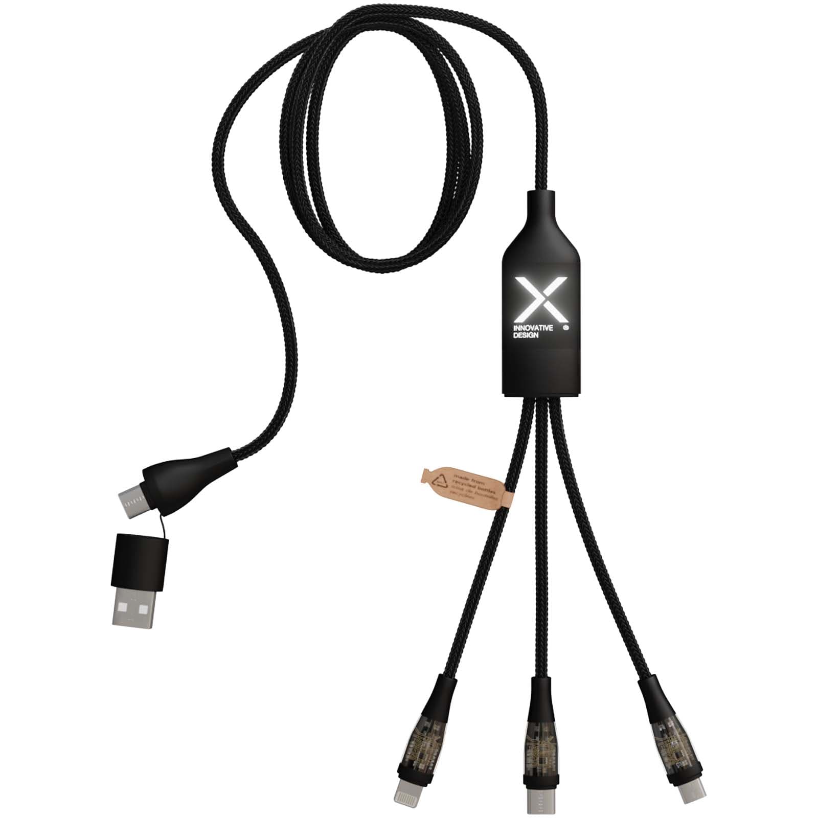Cablu de încărcare rapidă SCX.design C50 5-în-1 de 100W/5A cu afișaj digital