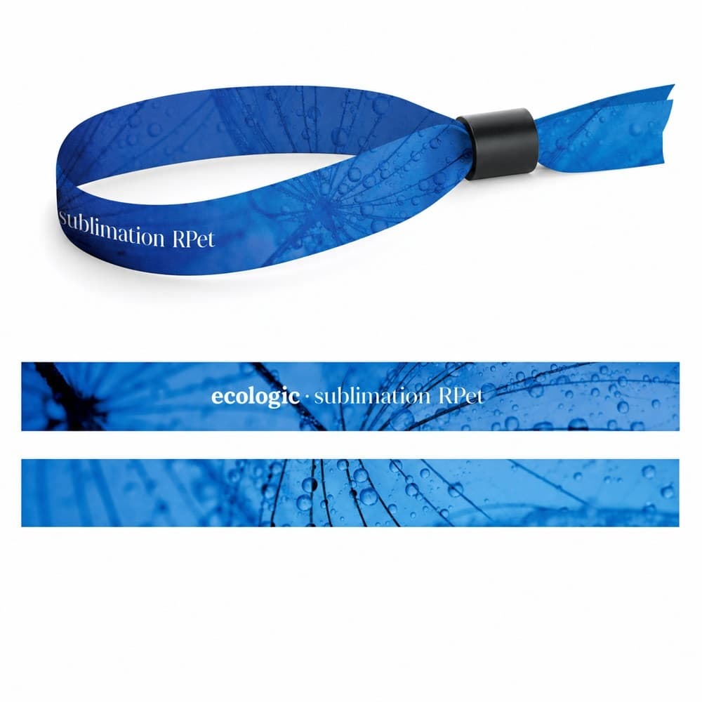 Eșantion tipărit de Brățară Lanyard SUBLIMATION Slim II (15 mm) fabricată din poliester reciclat (100% rPET)