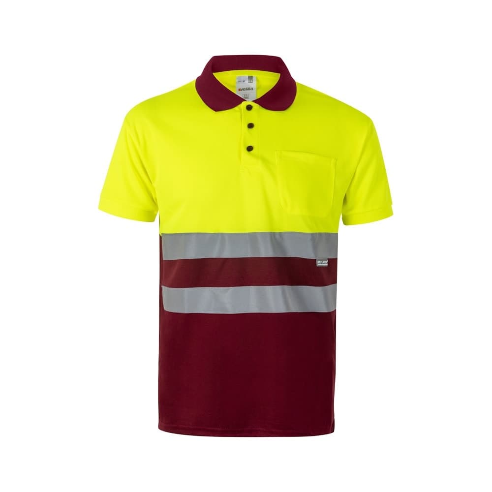 VL CUPID LARGE. Tricou polo bicolor bird-eye (160g/m²) cu mâneci scurte, din poliester (100%)
