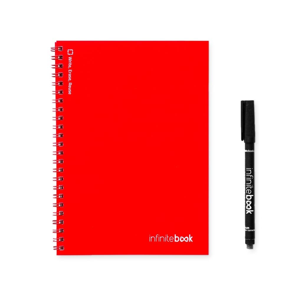 INFINITEBOOK PLAIN A5. "Infinitebook" cu copertă flexibilă și 15 pagini simple de tip tablă albă
