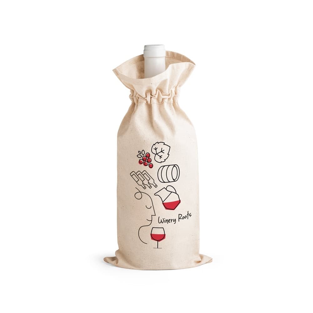 JEROME. Sacosa din bumbac 100% pentru sticlă (180 g/m²)