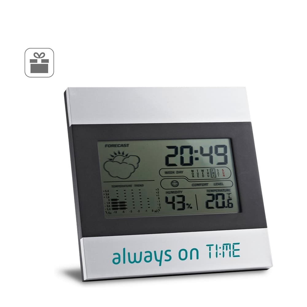 DENE. Desktop weather station with LCD screen in aluminium and ABS