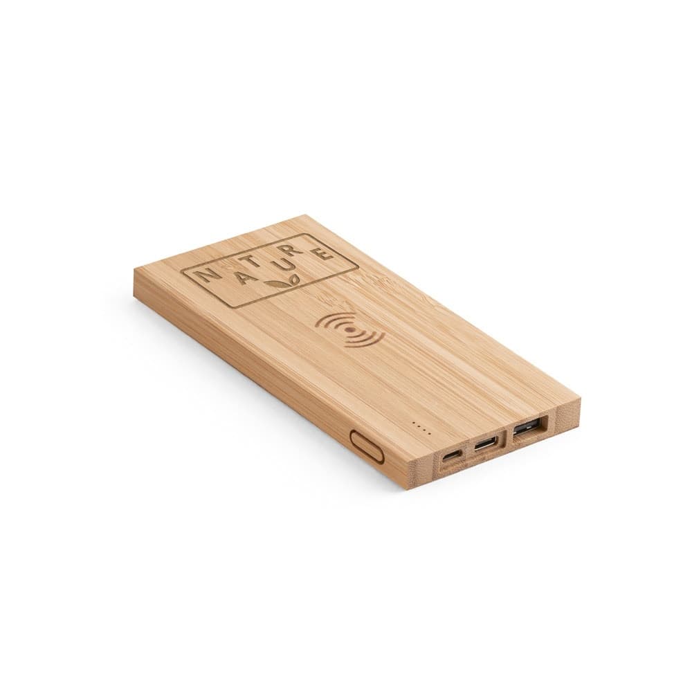 FITCH. Power bank de 5'000 mAh cu încărcător wireless de 5W din bambus
