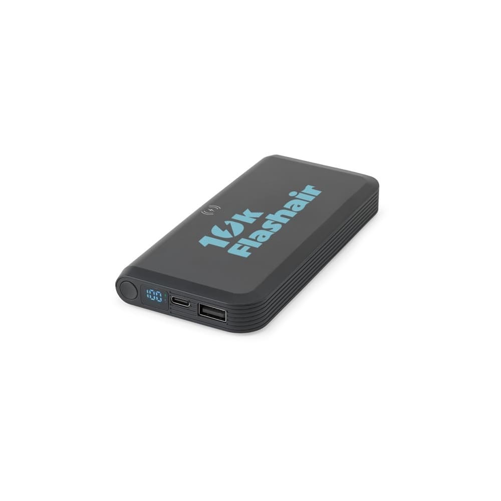 BECKER 10. 10'000 mAh power bank in recycled ABS (100% rABS) with 15W super-fast wireless charger
