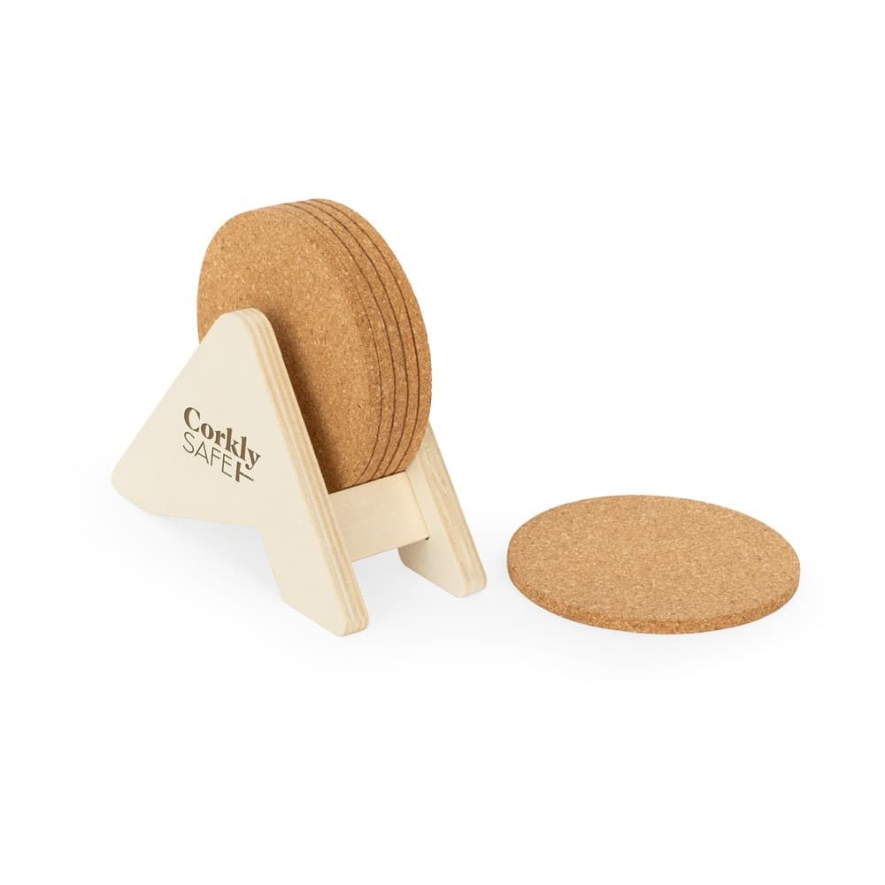 PLYCORK. Suport din placaj cu 6 coastere de plută