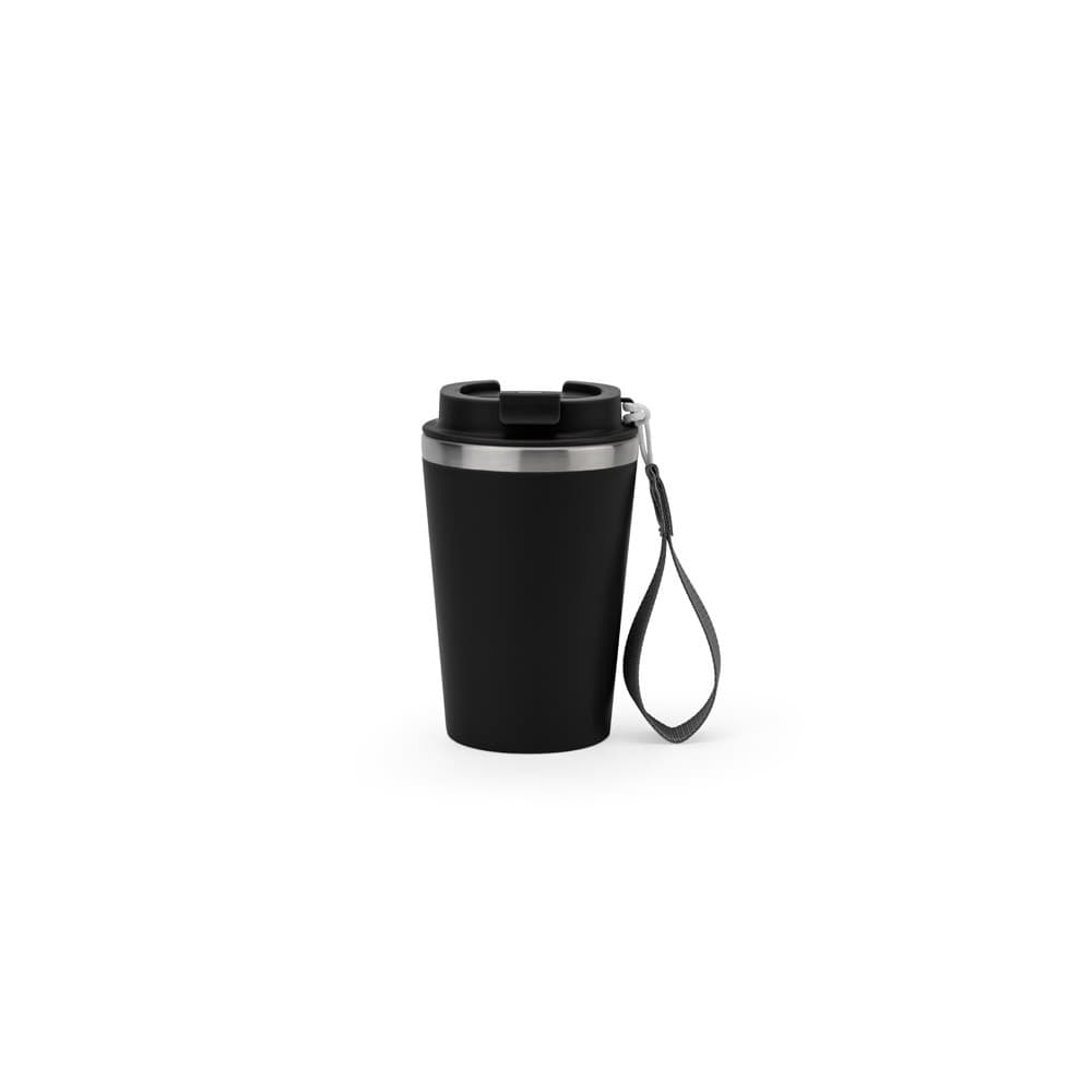 SPITZ. Cana de călătorie din oțel inoxidabil (90% reciclat) cu perete exterior din PP și finisaj mat 440 mL