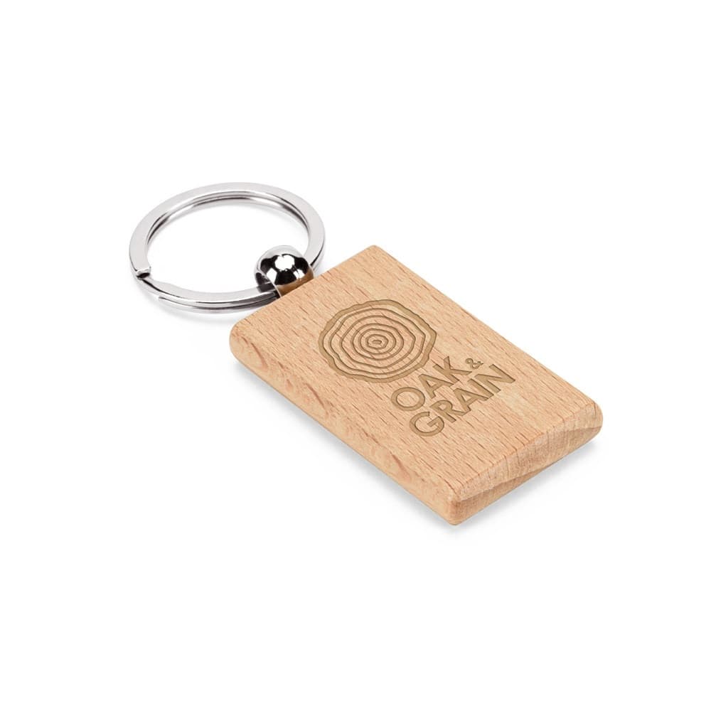 STEWIE. Rectangular beech wood keyring