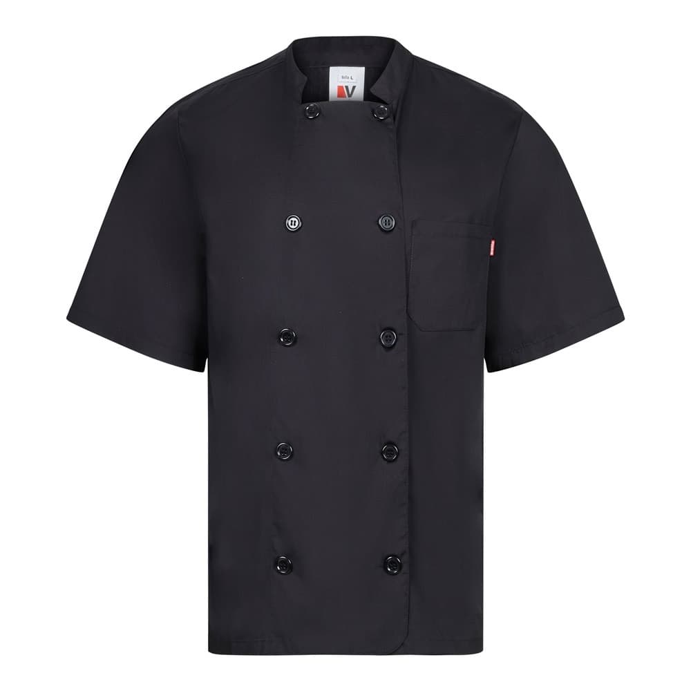 VL DURGA. Jachetă de bucătărie cu mânecă scurtă din poplin (110 g/m²), din bumbac (35%) și poliester (65%)