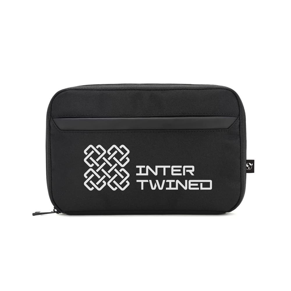 YANGON. Spacious tech accessories organizer bag in water-repellent twill and 600D recycled polyester