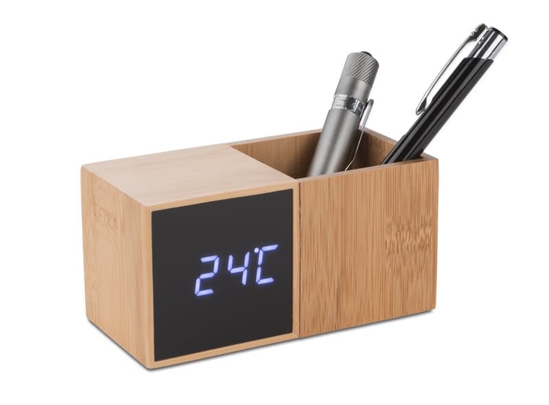 Ceas de birou cu organizator BAMBOO