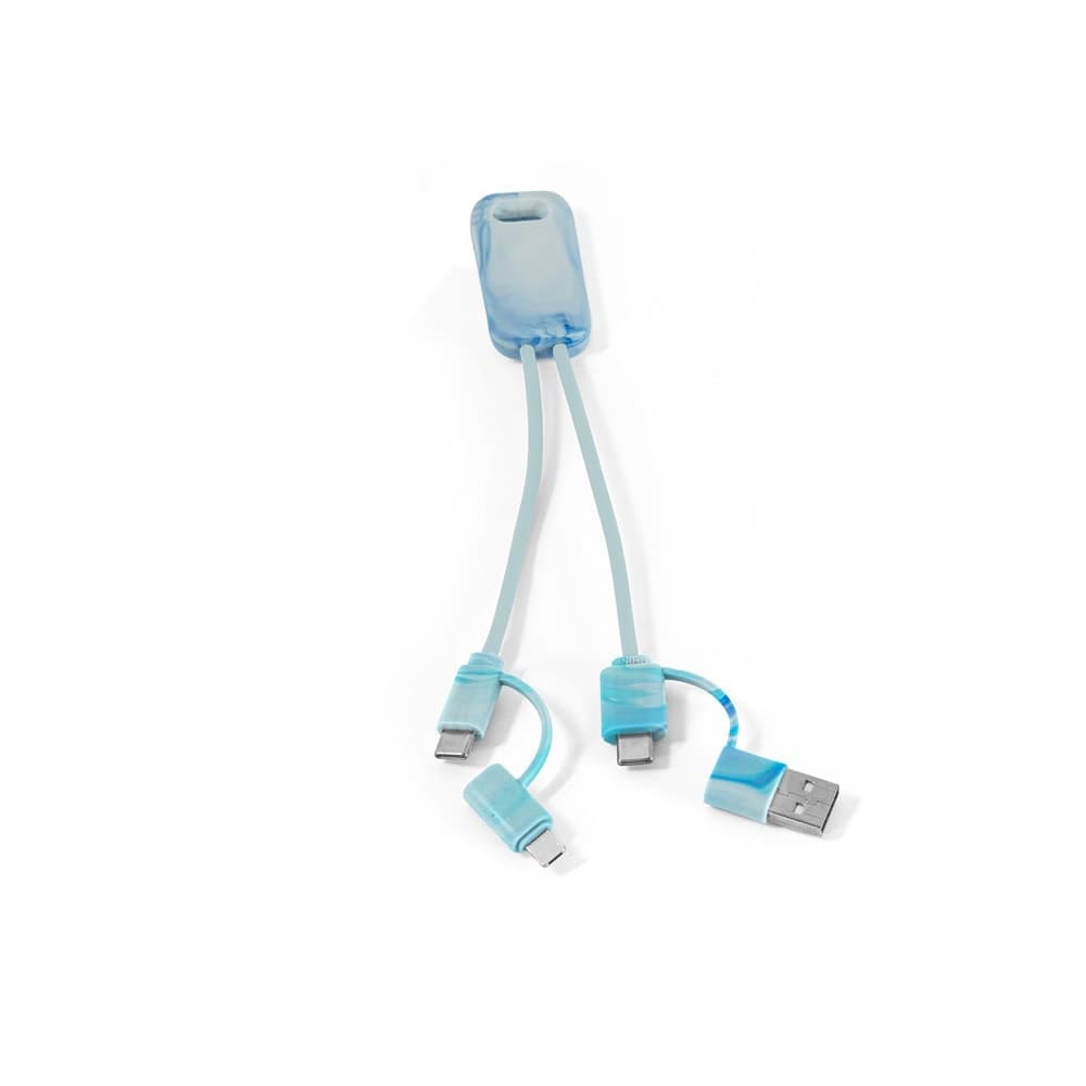 BERNERS. Cablu USB super rapid 6 în 1 în Pet reciclat (100% rPET)