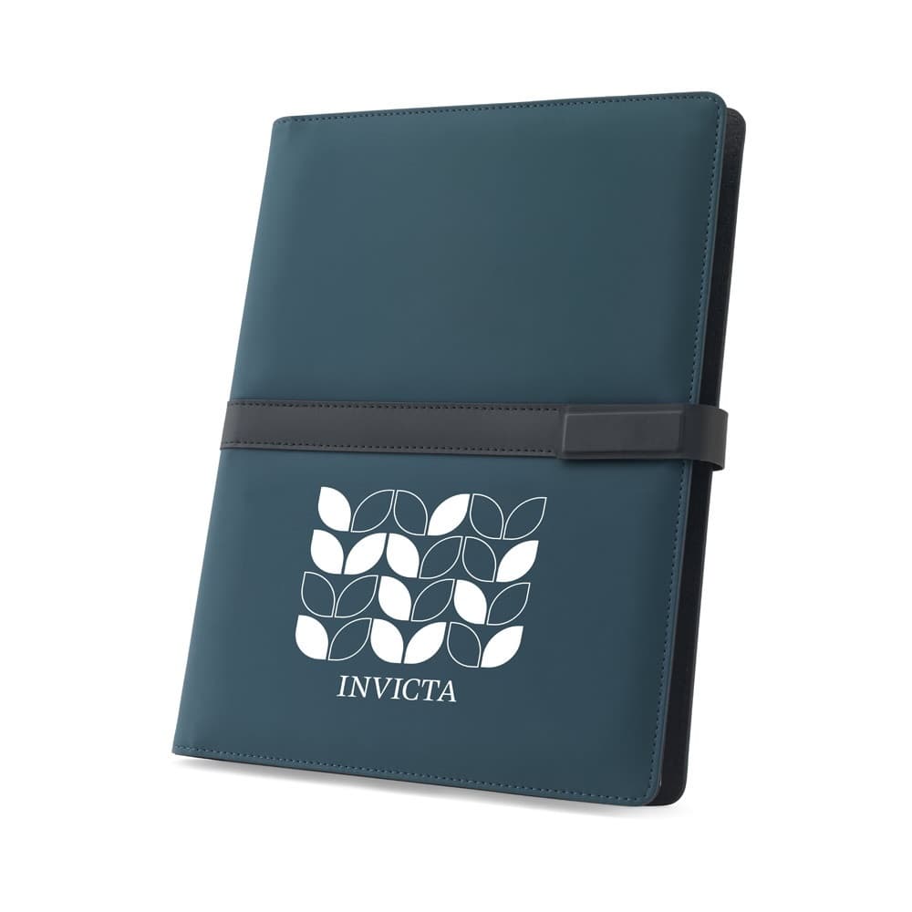 SANDERSON FOLDER. Dosar A4 din PU (50% reciclat) cu închidere magnetică și blocnotes cu pagini liniate