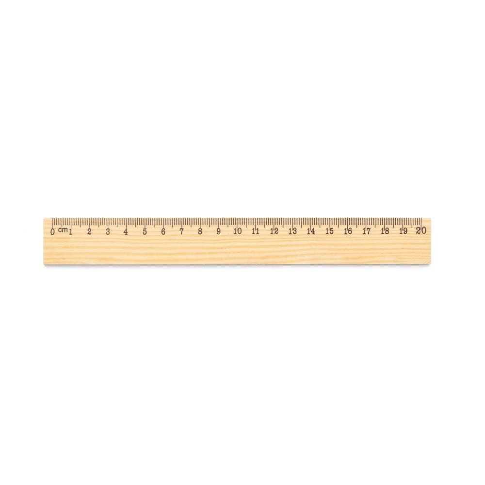 WESLEY 20. Rigla din lemn de pin cu scală de 20 cm
