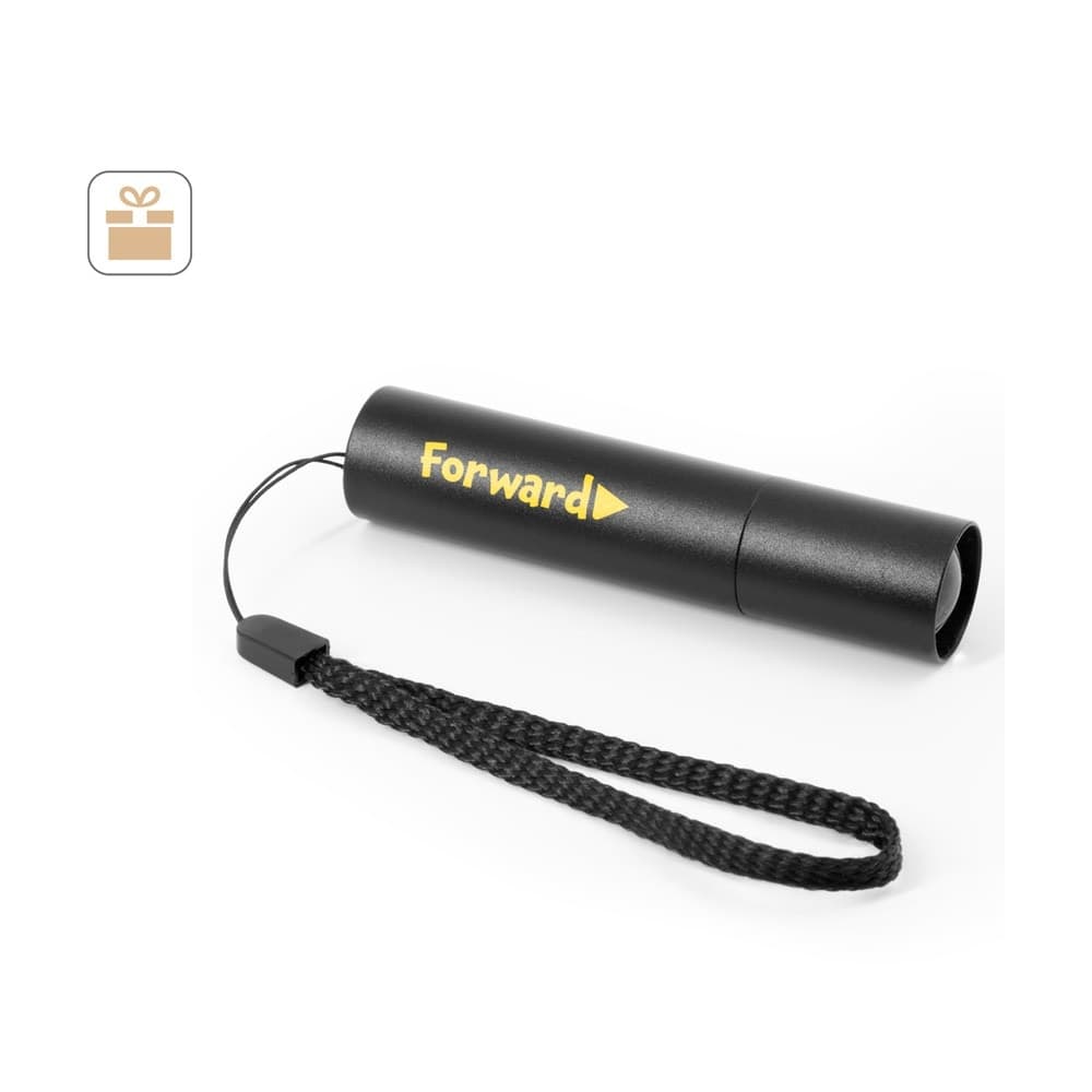BRUCE. Lanterna reîncărcabilă fabricată din aluminiu reciclat (100% rAL) cu vârf extensibil de 30 mm