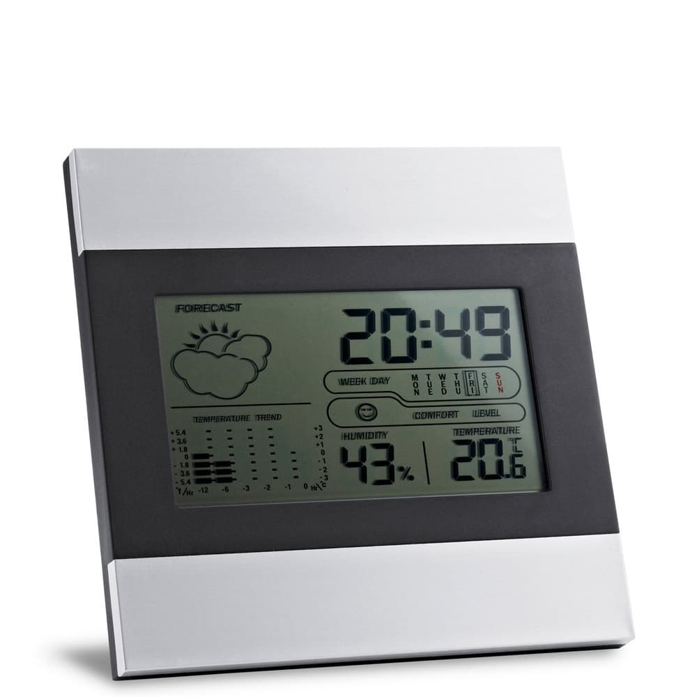 DENE. Stație meteo de birou cu ecran LCD din aluminiu și ABS