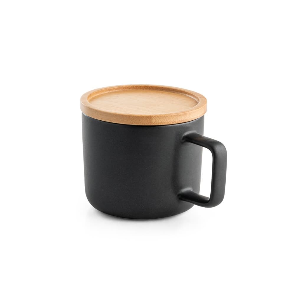 FANGIO. Cană din ceramică cu capac și bază din bambus 220 mL