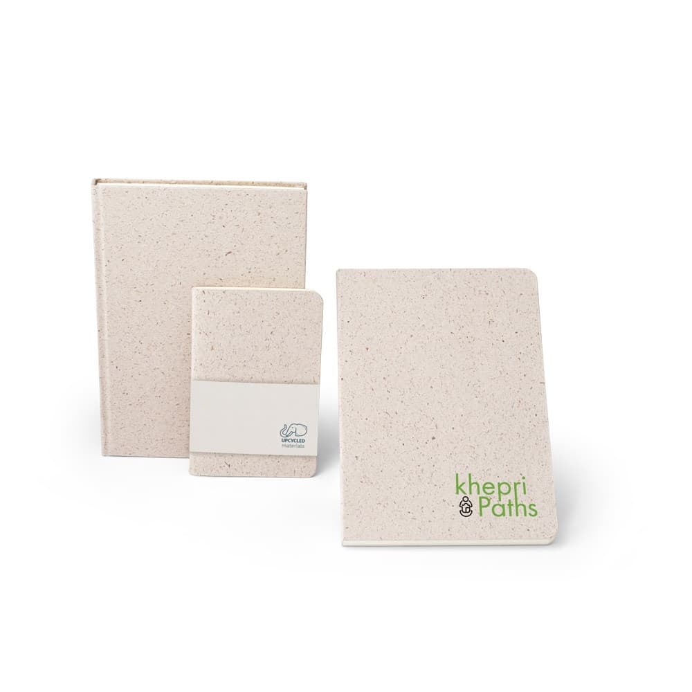 ORGANIC SEMI-RIGID. Blocnotes A5 cu copertă semirigidă din materie organică de elefant (80%)