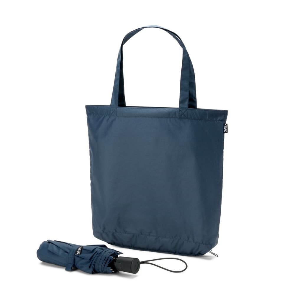 SKYLAR. Umbrelă 2 în 1 cu sacoșă de cumpărături din poliester reciclat inclusă