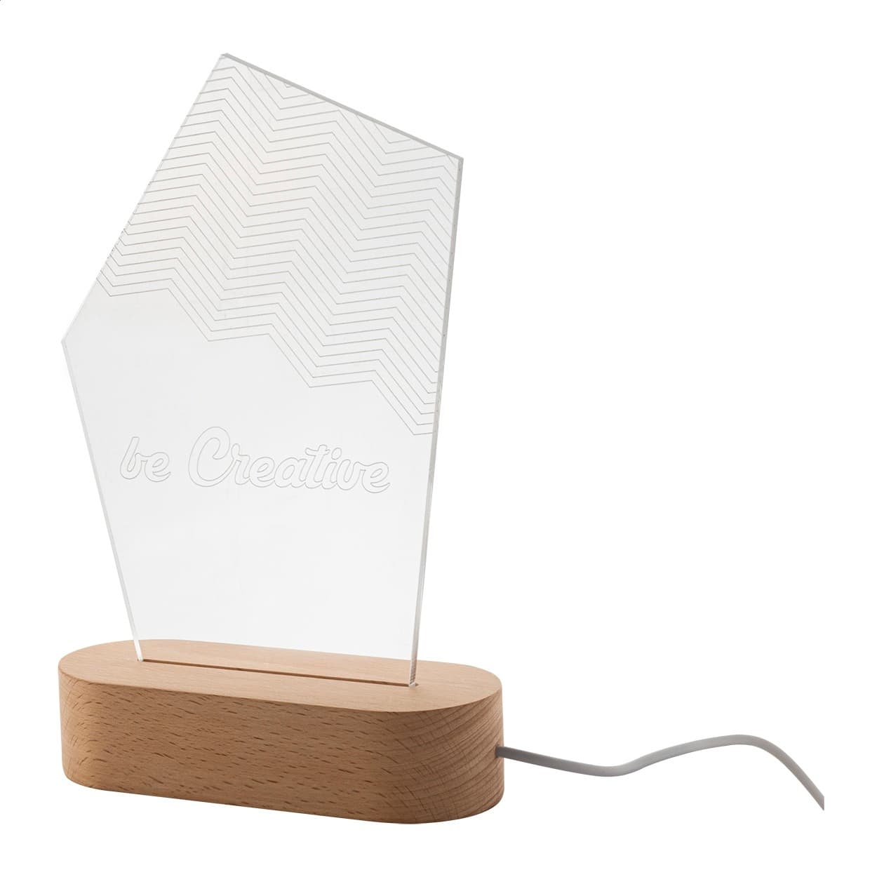 Woodify - trofeu cu lumină LED