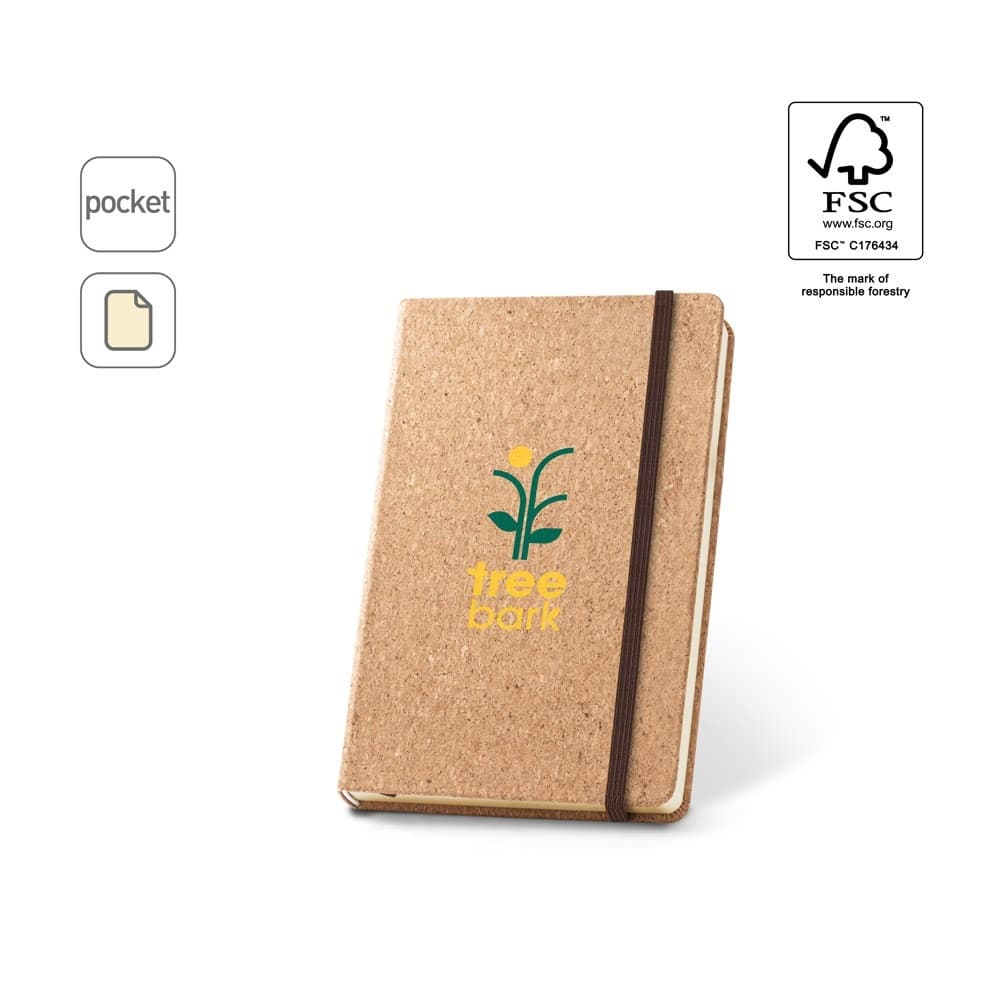 HAWKINS. Caiet de buzunar din plută cu 160 de pagini simple