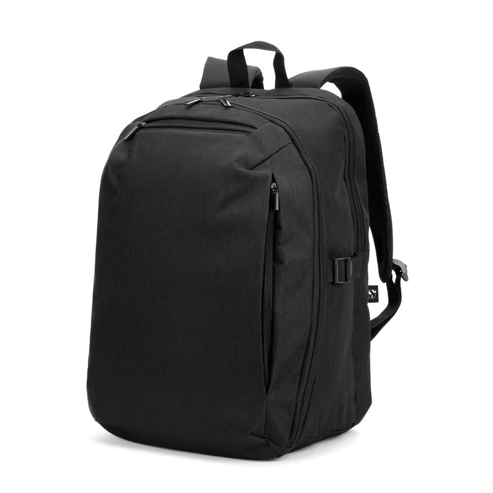 UDINE. Rucsac cu un compartiment cu deschidere completă din poliester reciclat 300D de înaltă densitate, 16"