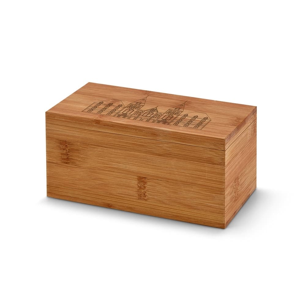 BURDOCK. Bamboo tea box with 2 compartments and magnetic closure