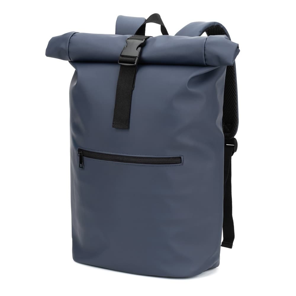 PORTLAND. Rucsac cu închidere rulată din PU, cu buzunar pentru laptop de 16"
