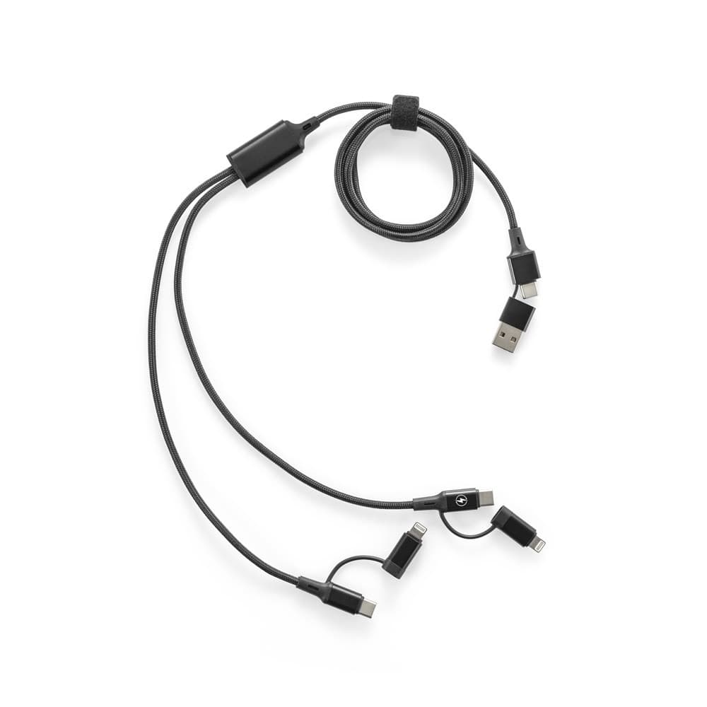 BERTOZZI. Cablu USB 6-în-1 super-rapid, fabricat din aluminiu reciclat (20%) și PET reciclat (4%)