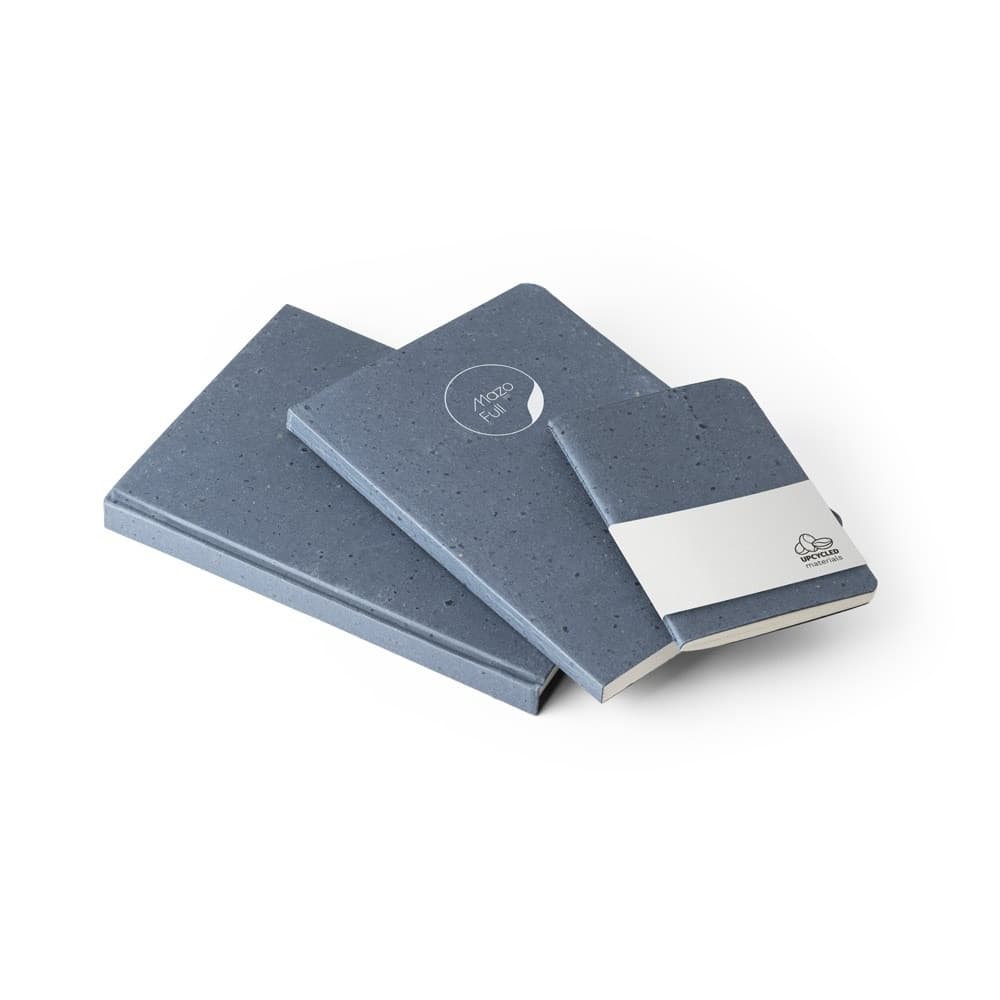 COFFEEPAD SEMI-RIGID. Blocnotes A5 cu copertă semi-rigidă realizată din deșeuri de coji de cafea (65%)