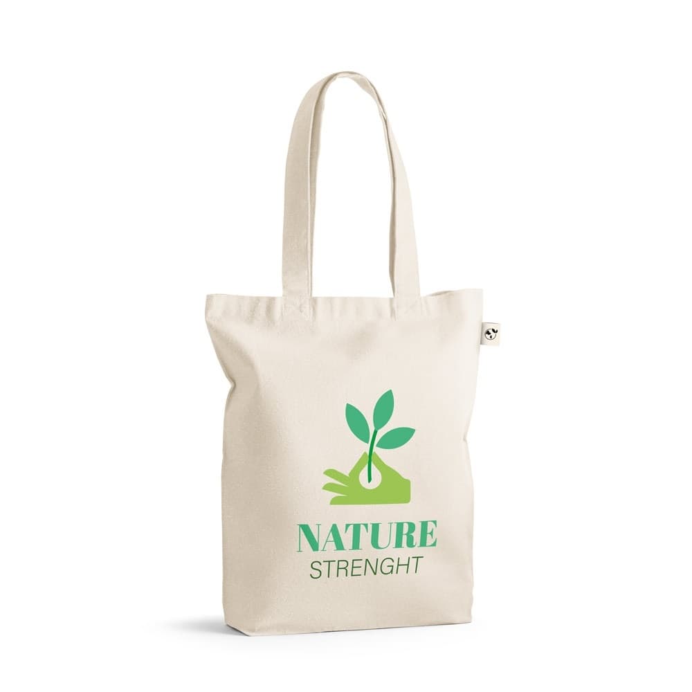 GIRONA. Sacoșă din bumbac (50%), bumbac reciclat (30%) și poliester (20% rPET) (220 g/mp)