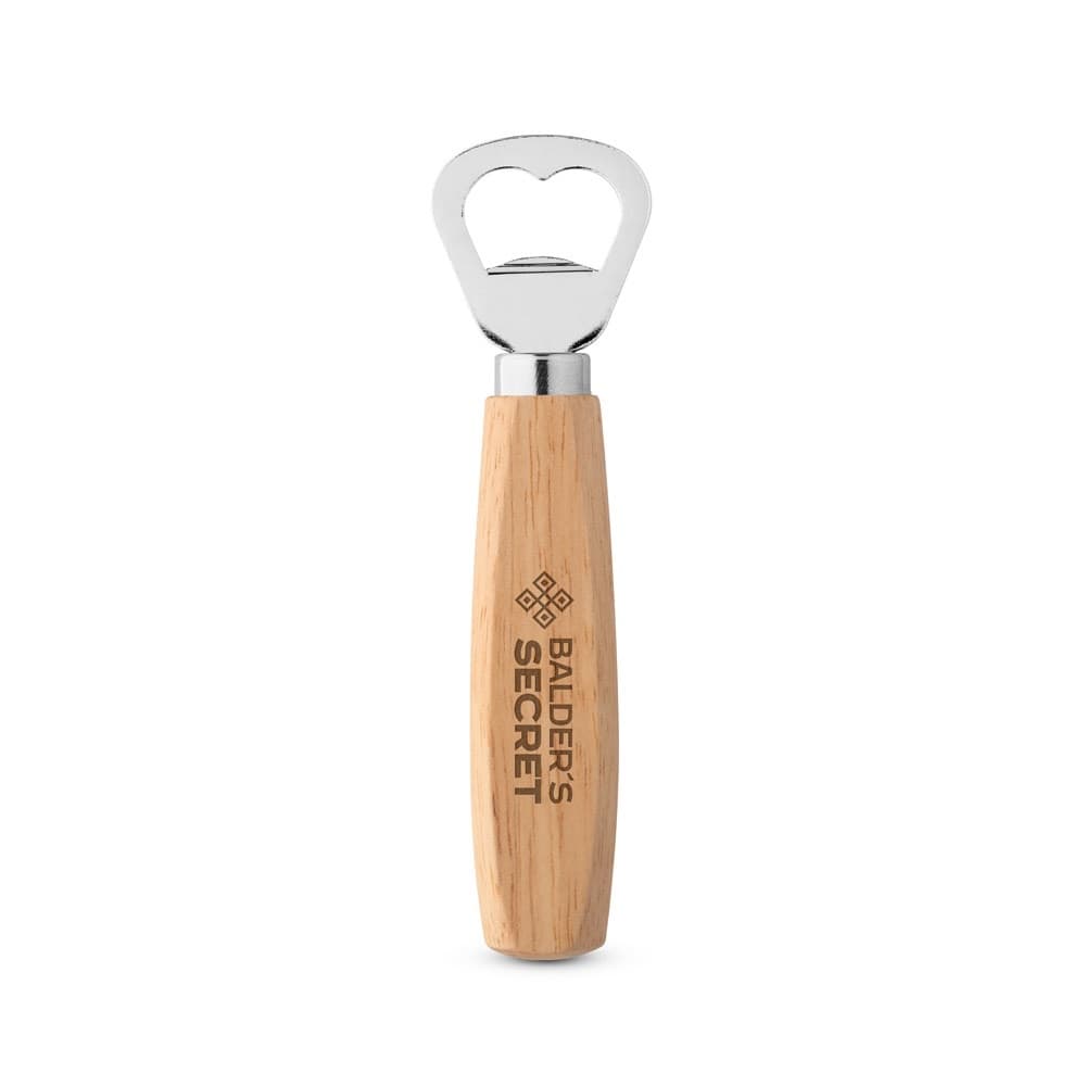 HOLZ. Metal and wood bottle opener
