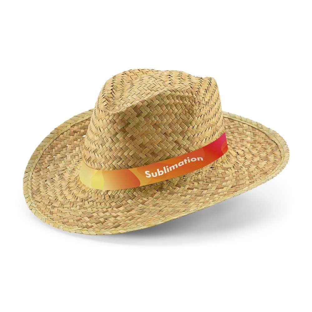 JEAN RIB. Natural straw hat with sublimated ribbon