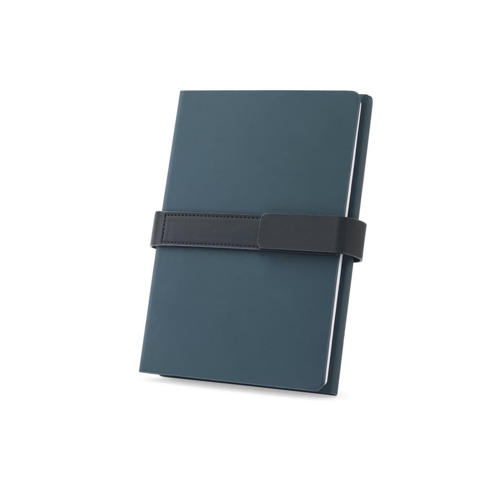 SANDERSON. Bloc de notițe A5 din PU (50% reciclat) cu două blocuri: pagini aliniate și pagini simple