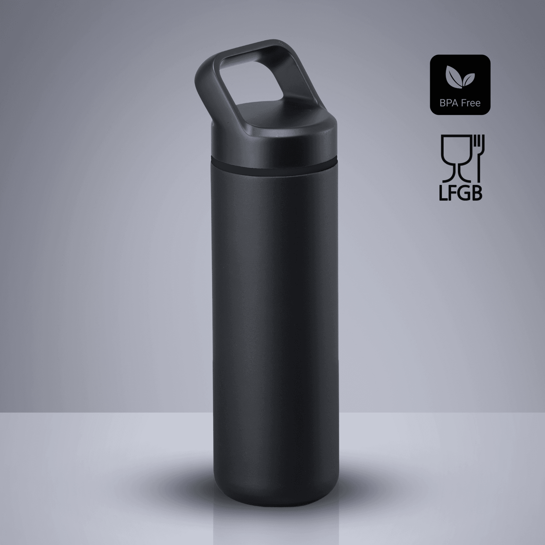 Expedition sticlă din oțel pentru apă cu strat de cupru, 650 ml