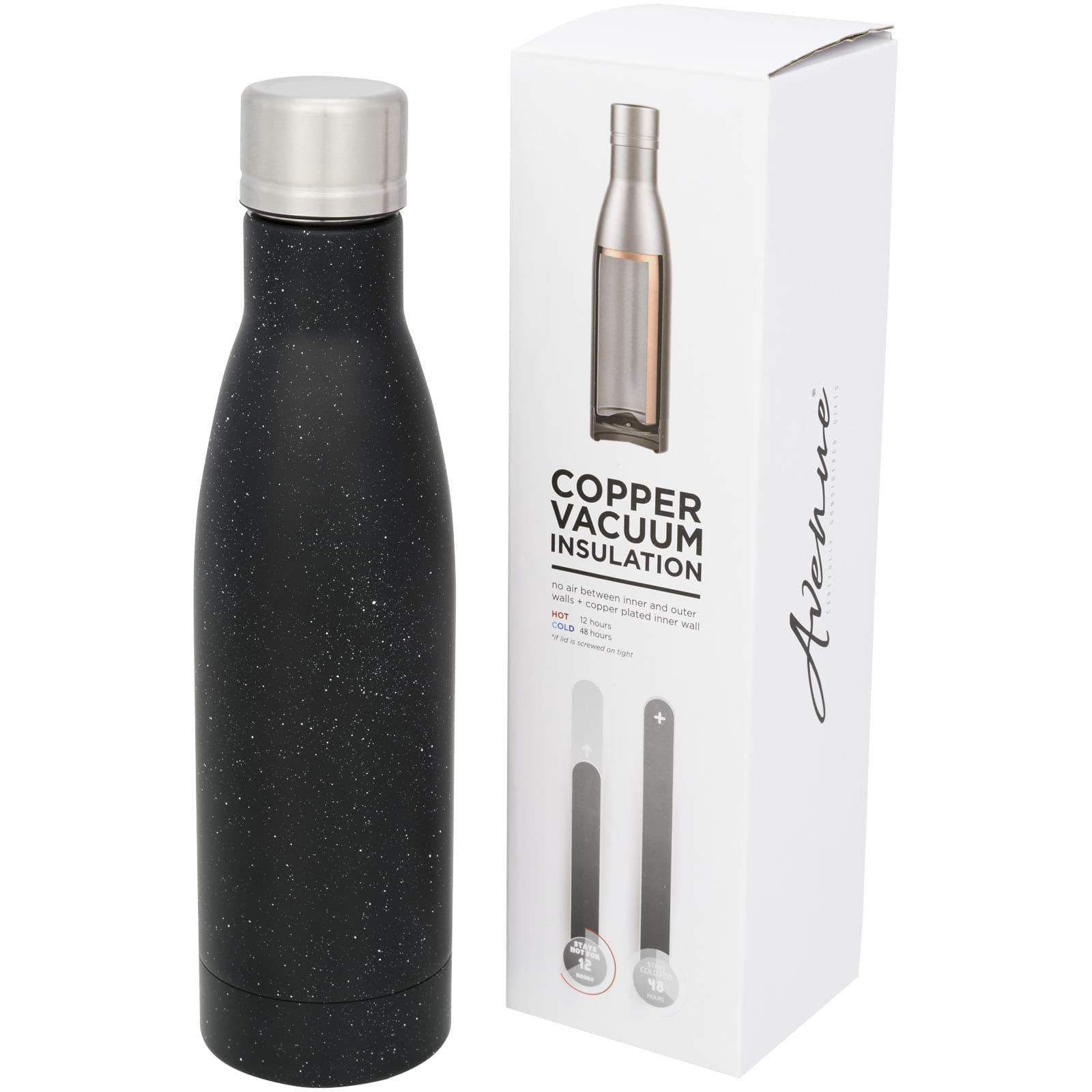 Sticlă Vasa 500 ml cu izolație în vid și aspect pestriț de cupru