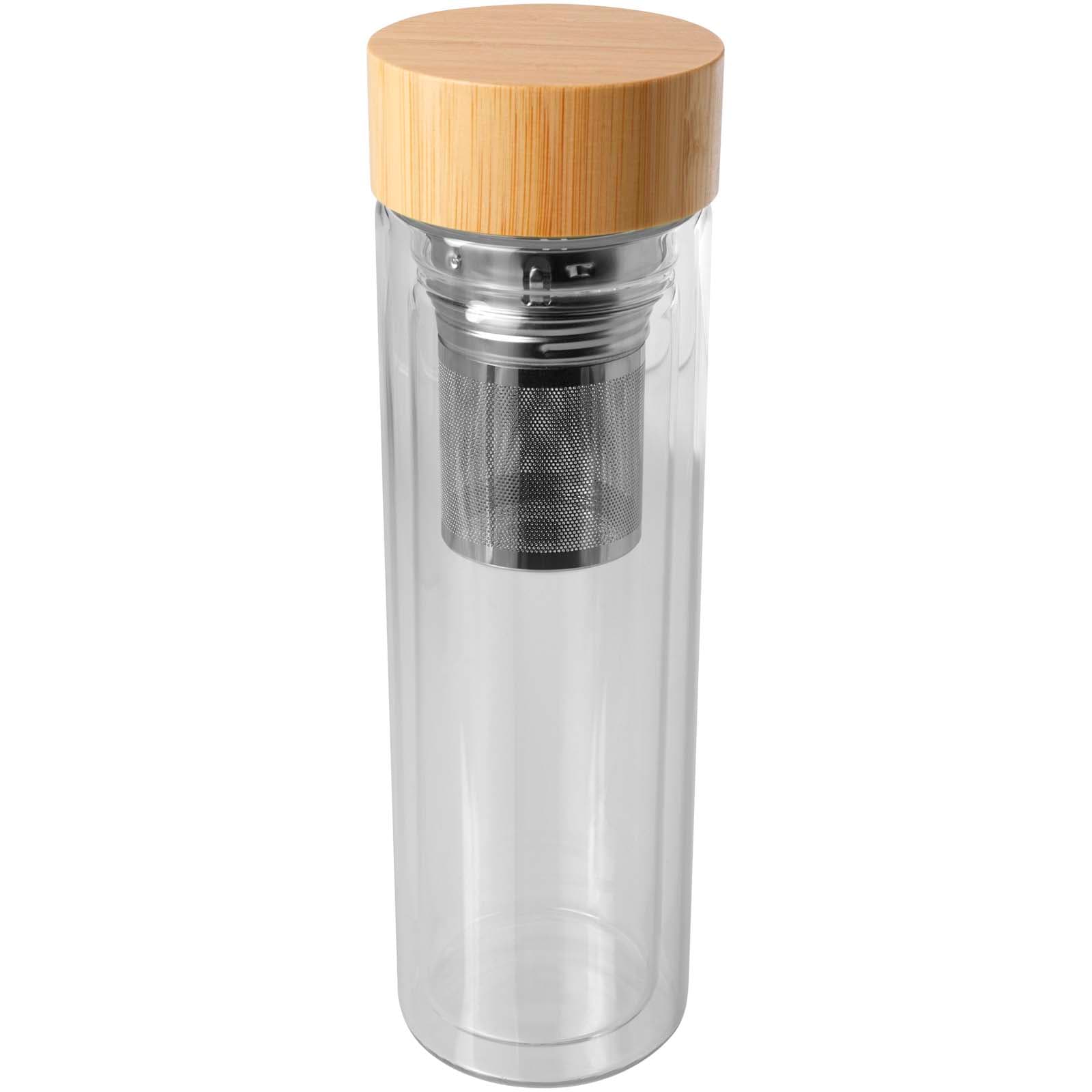 Sticlă cu infuzor Bailey 400 ml din sticlă borosilicată cu capac din bambus