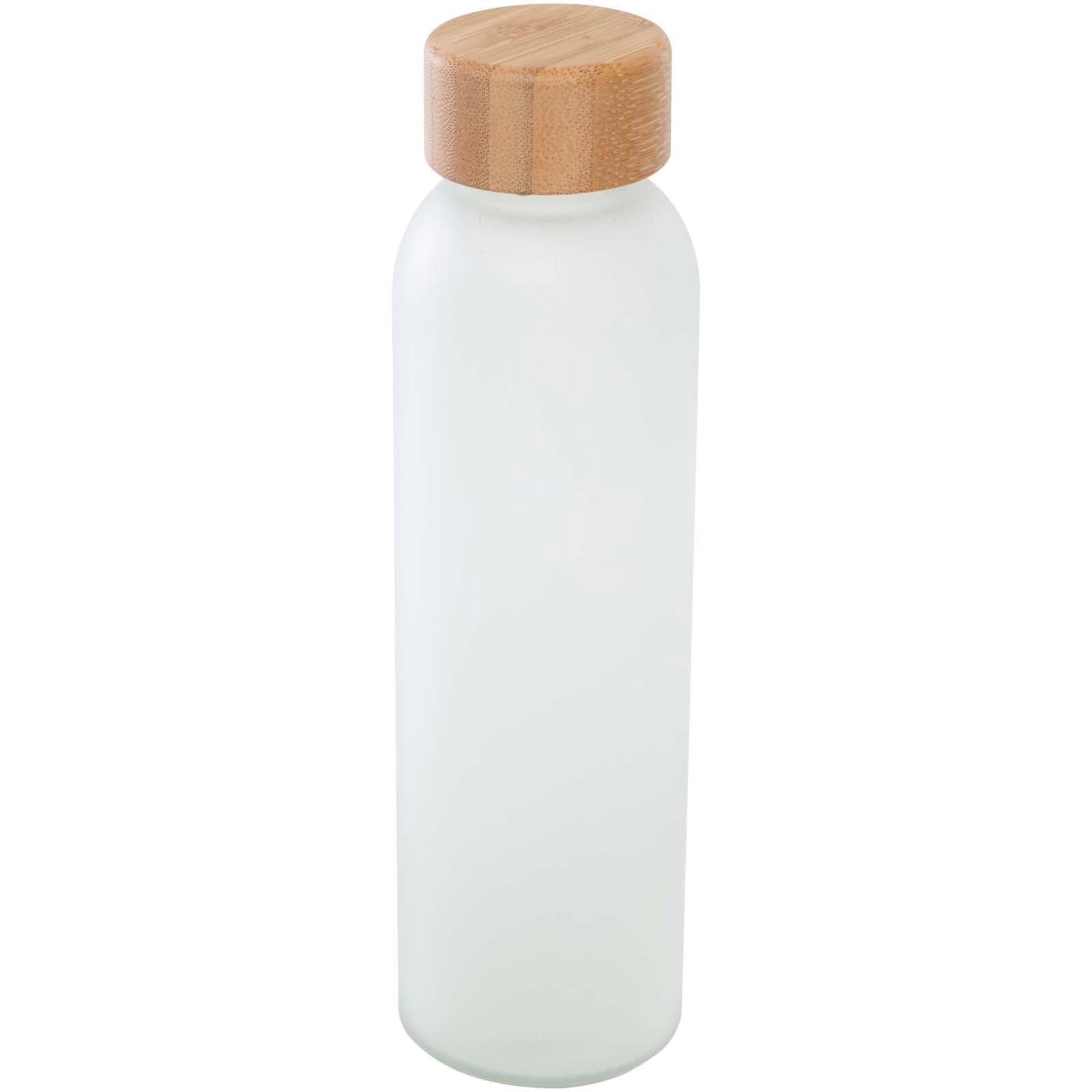 Sticlă Lume 500 ml din sticlă sodocalcică mată cu capac din bambus