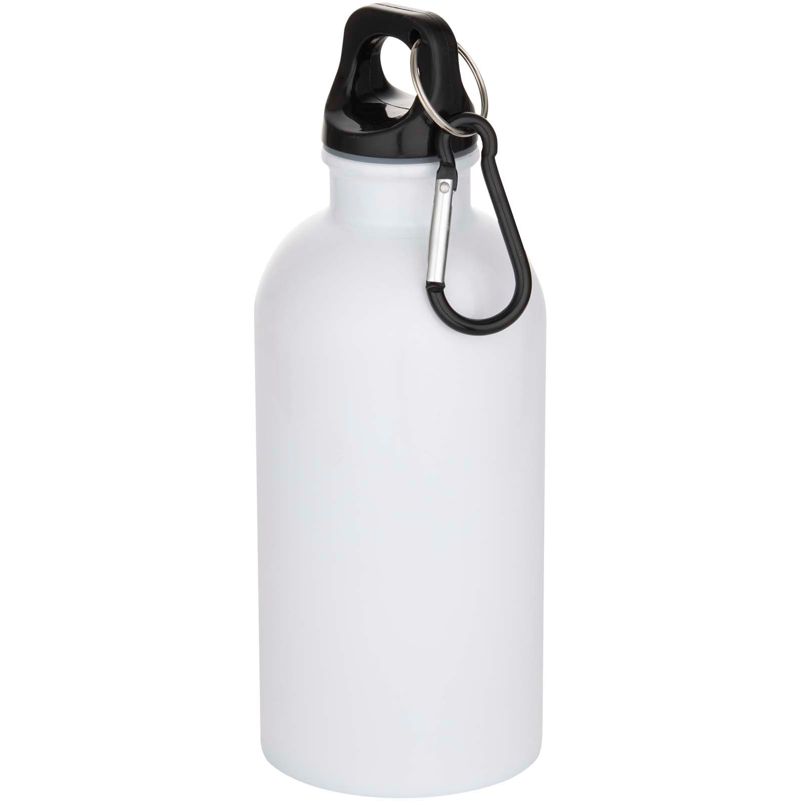 Sticlă de apă Oregon pentru sublimare, din oțel inoxidabil reciclat RCS cu perete simplu, cu carabină, 400 ml