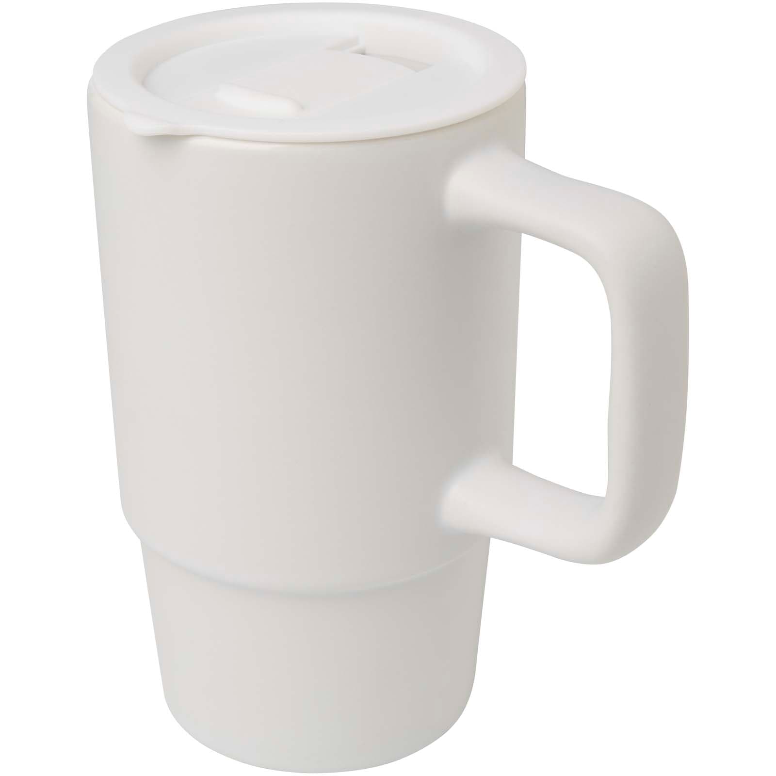 Cană Carter 450 ml din ceramică cu capac din plastic