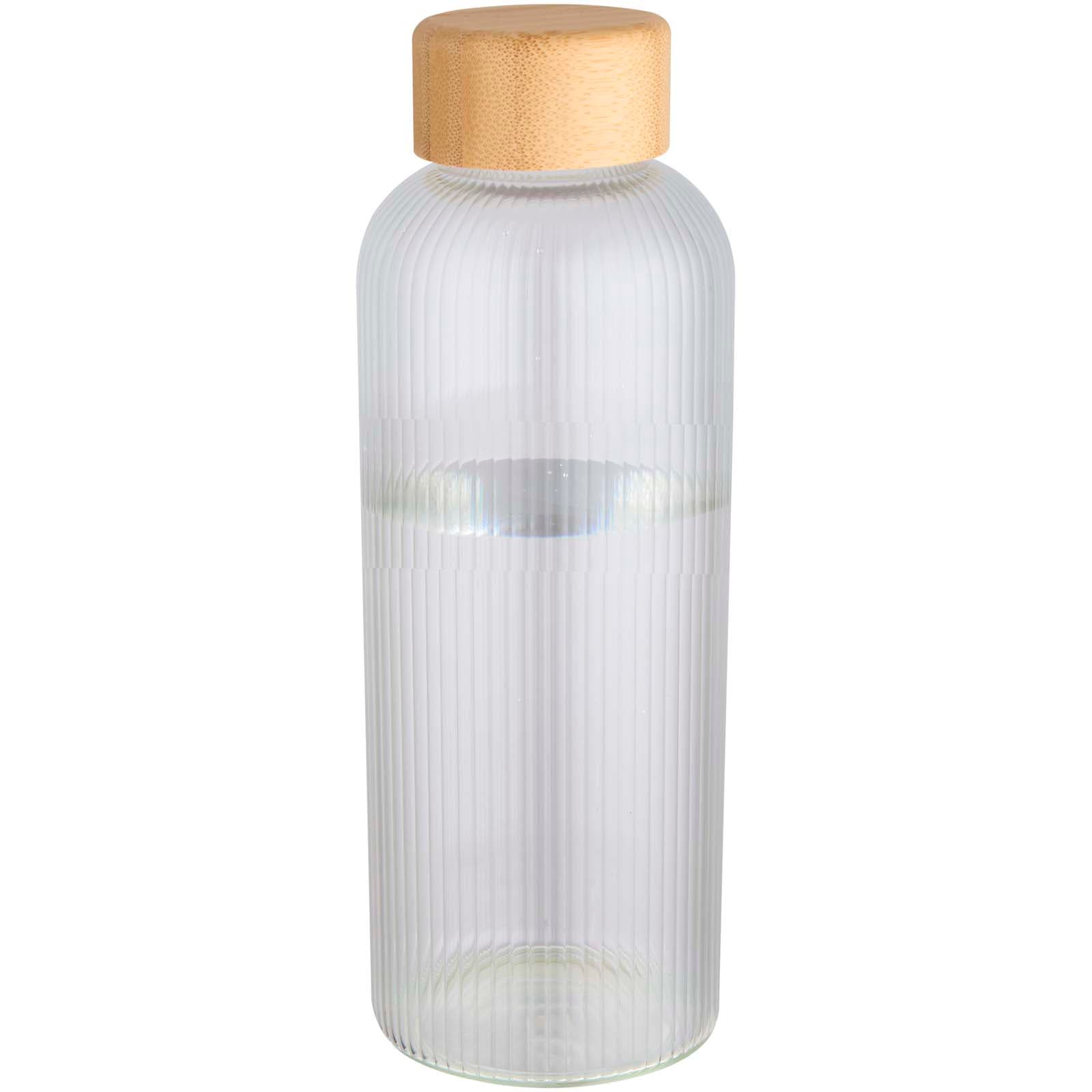 Sticlă Mirage 650 ml din sticlă borosilicată cu perete simplu și capac din bambus
