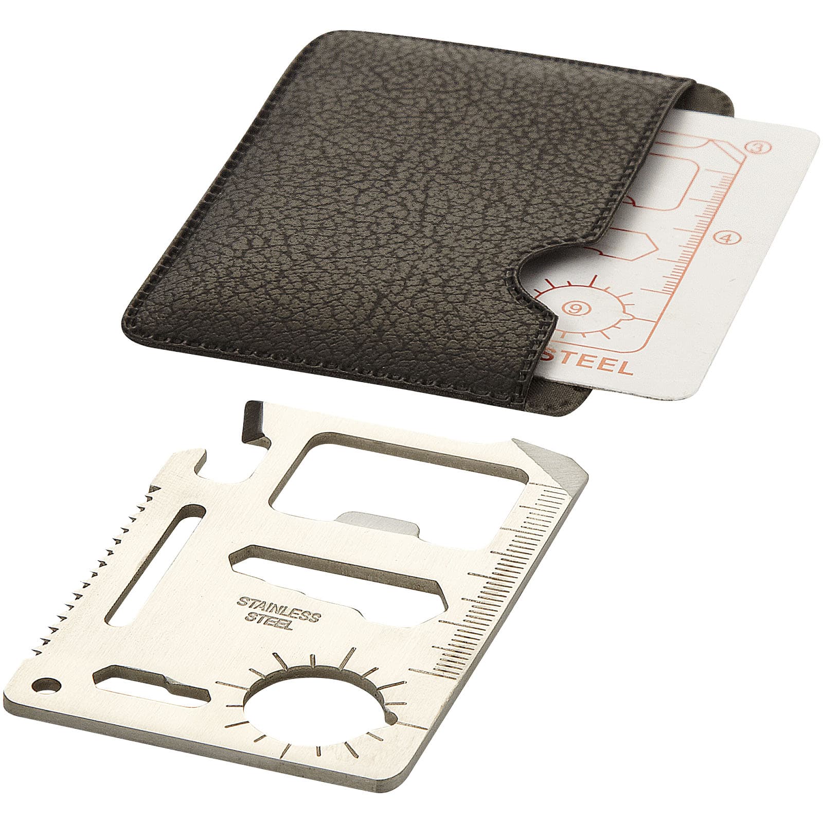 Card multifuncțional de buzunar Saki cu 15 funcții