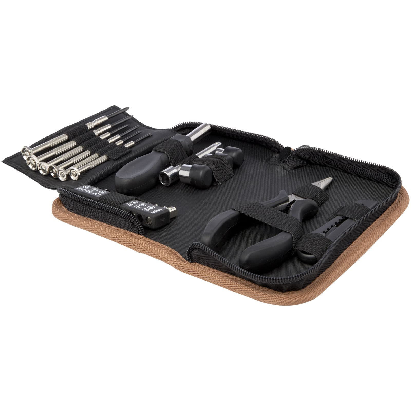 Set de unelte Spike din 24 de piese, din plastic reciclat RCS, cu husă din plută