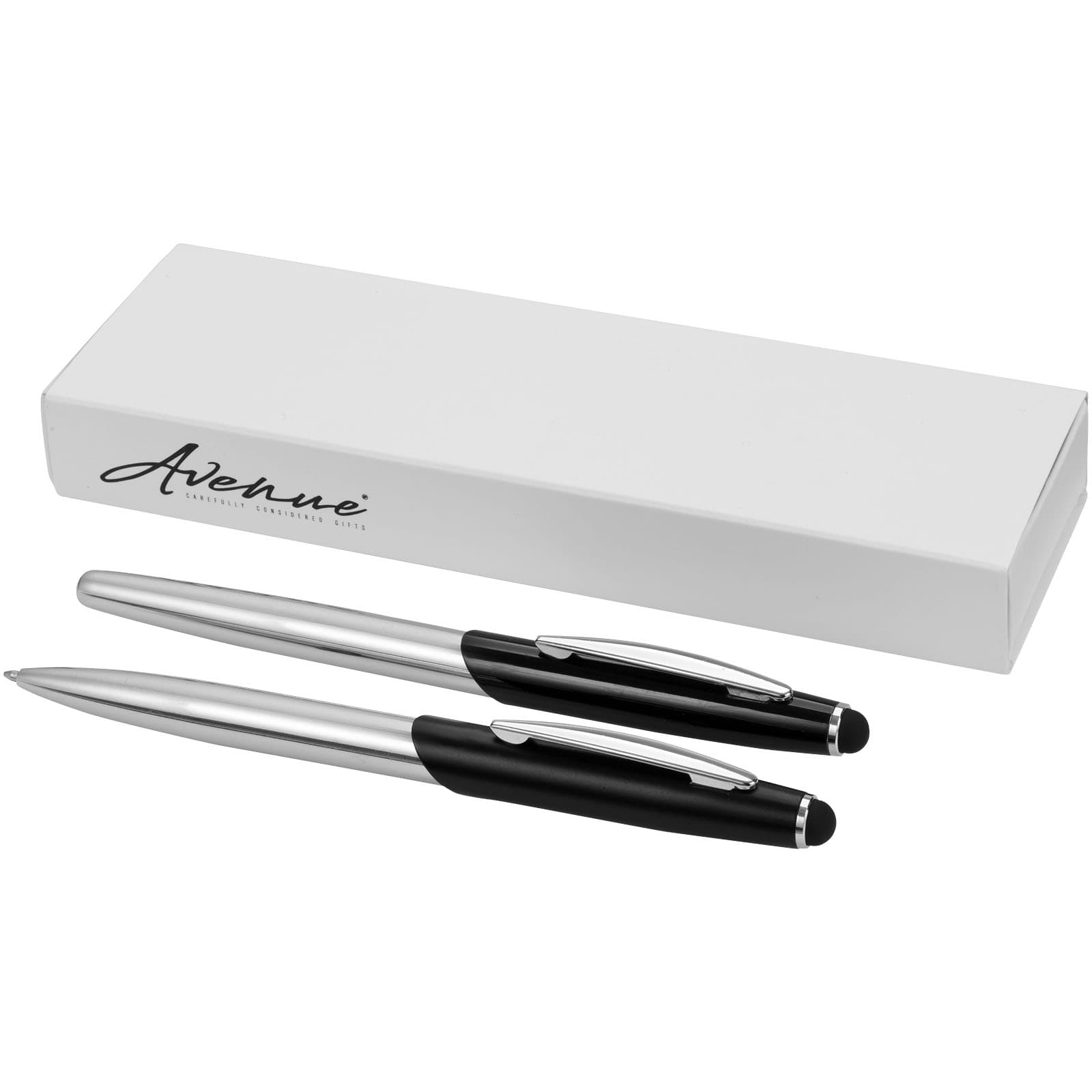 Set de pix cu stylus și roller Geneva (cerneală albastră)