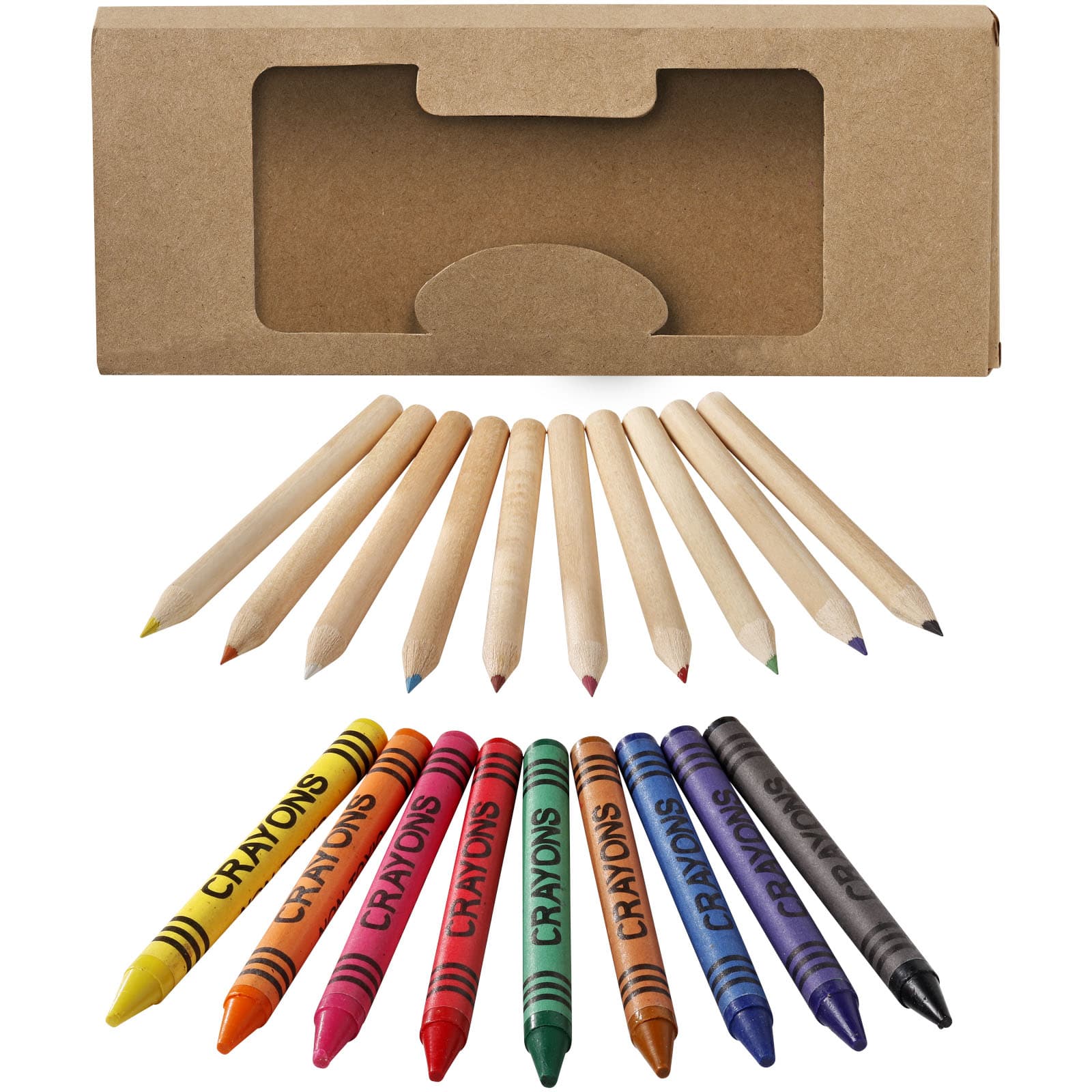 Set Lucky de 19 piese cu creioane colorate și creioane cerate