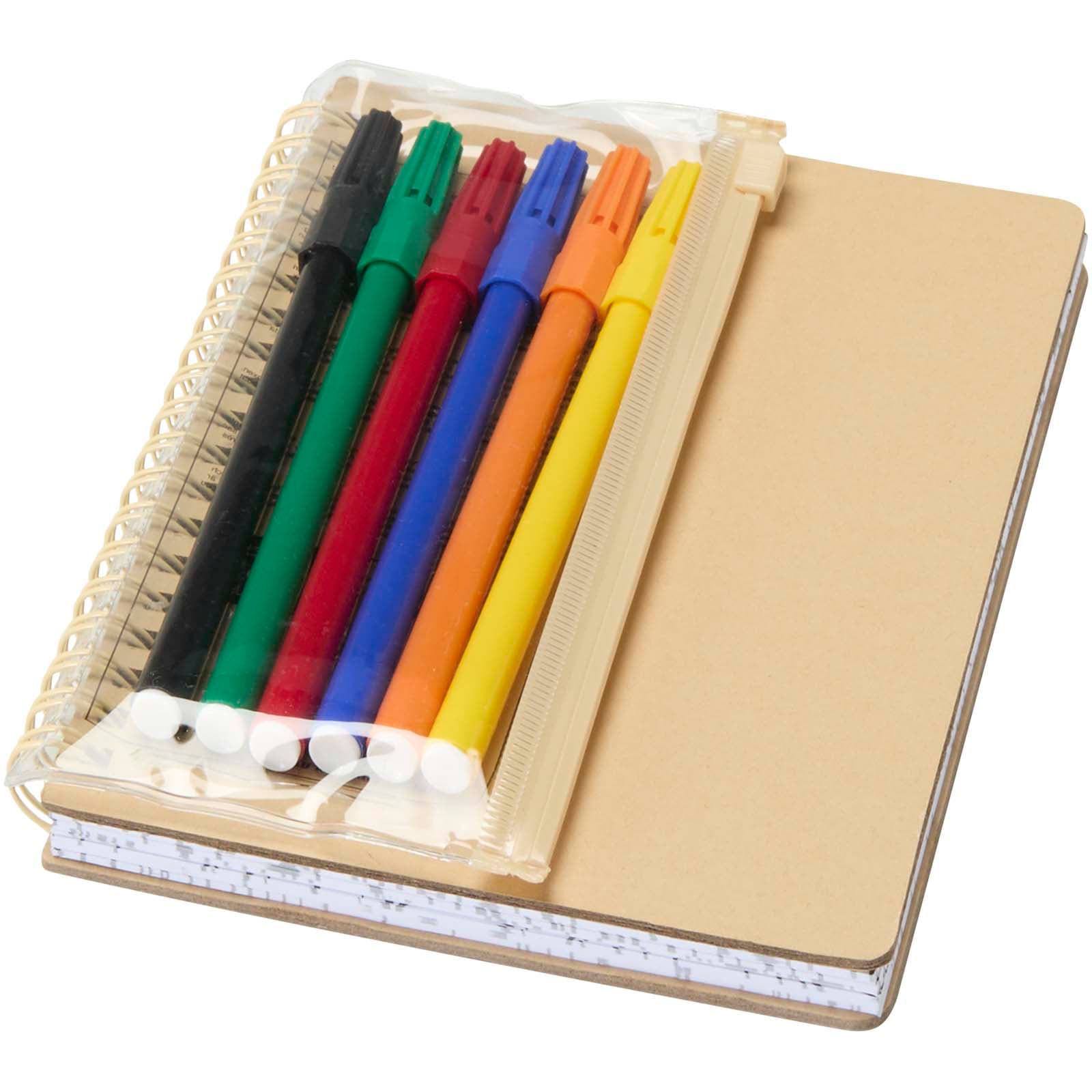Squiggle — set agendă B6 cu copertă rigidă și markere